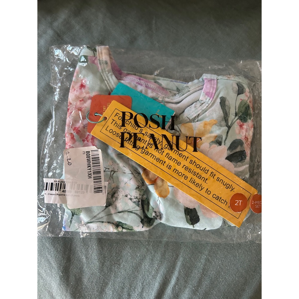 Posh Peanut Gwen Floral Bamboo Pajama Set Long Sleeve 2T New - Picture 2 of 4